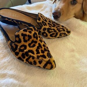 Franco Sarto Animal Print Leather and Fabric Loafers